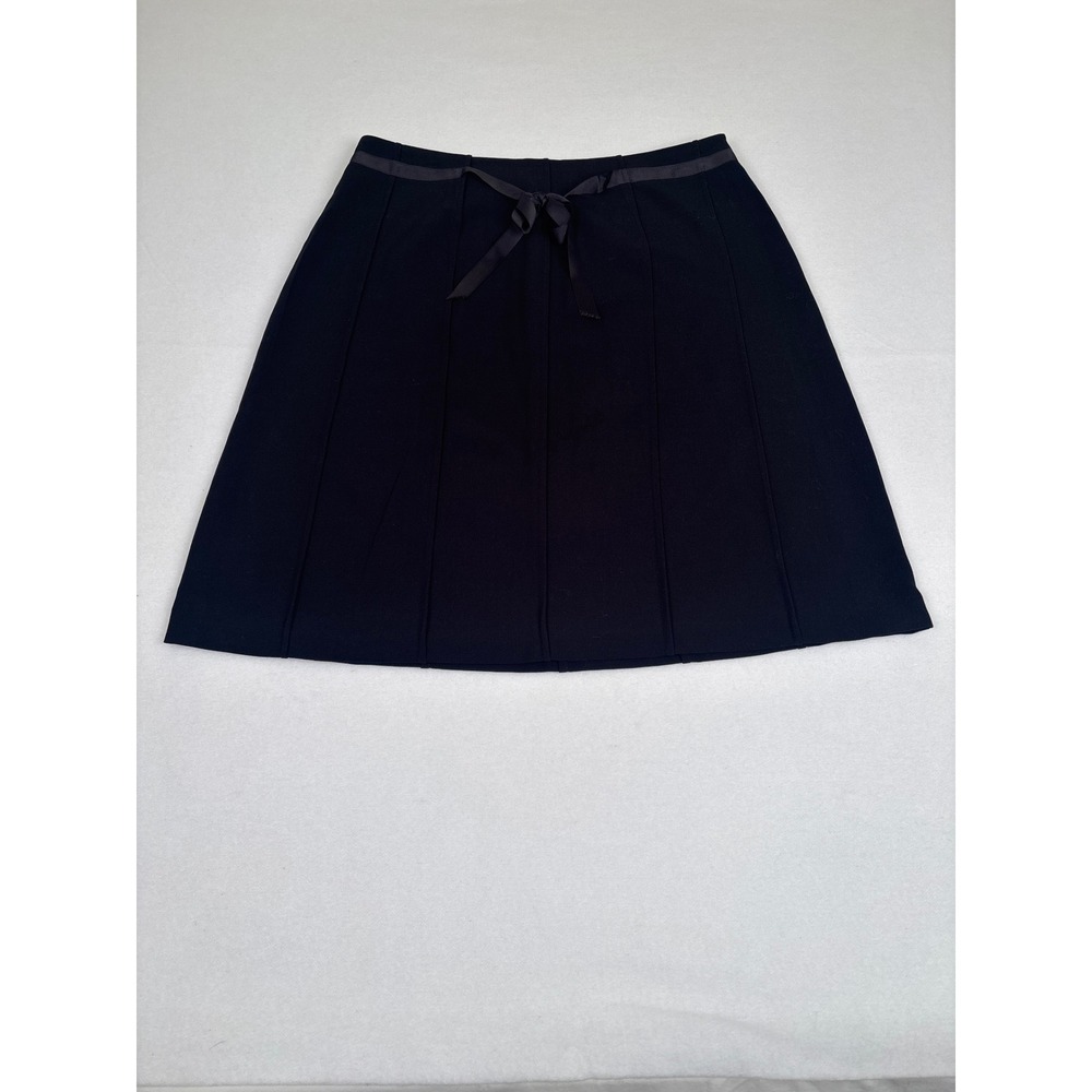 Briggs New York Womens Black A-Line Skirt Size‎ 10 Ribbon Bow Accent Knee Length